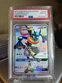 2021 Pokemon Sun Moon Hidden Fates FULL ART Greninja PSA 10 GEM MINT - Image 1