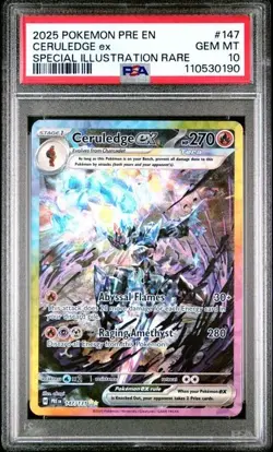 Pokemon Ceruledge EX 147/131 SIR Prismatic Evolutions PSA 10 Gem Mint 147 2025 - Image 1