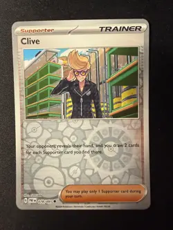 Clive 078/091 Uncommon Paldean Fates Pokemon Reverse Holo Near Mint - Image 1