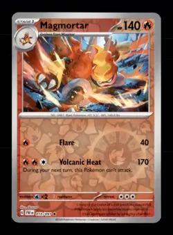 Magmortar 010/091 Rare Paldean Fates Pokemon Reverse Holo Near Mint - Image 1