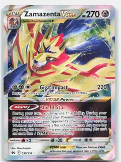 Zamazenta VSTAR 099/159 Holo VSTAR Rare Crown Zenith Pokemon Near Mint - Image 1