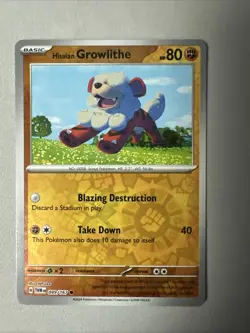 Pokemon TCG * SV Twilight Masquerade * 99/167 Hisuian Growlithe REVERSE HOLO NM - Image 1