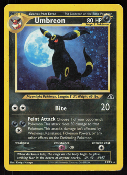 Pokemon Umbreon 13/75 Neo Discovery Holo Rare Heavily Played - Image 1