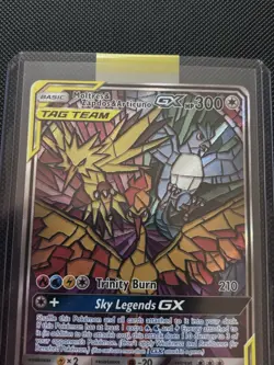 Moltres Zapdos Articuno GX SM210 Stained Glass Promo Tag Team Pokemon TCG NM - Image 2