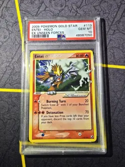PSA 10 Entei Gold Star - 113/115 - Holo Unseen Forces - Pokemon - Image 1