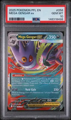 2025 POKEMON PFL EN-PHANTASMAL FLAMES #056 MEGA GENGAR EX PSA 10 - Image 1