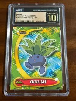 2004 Topps Pokemon Advanced Challenge Oddish CGC 10 Pristine Pop 2 - Image 1