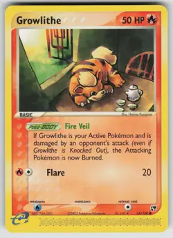 Growlithe 65/100 Common Sandstorm Pokemon Near Mint - Image 1