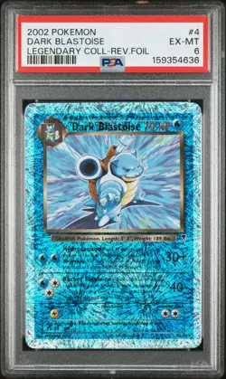 2002 POKEMON LEGENDARY COLLECTION #4 DARK BLASTOISE-REVERSE FOIL PSA 6 - Image 1