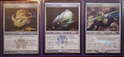 Wizards of the Coast MTG Mirrodin Kaldra 3-Card Lot: Helm/Shield/Sword - Image 1