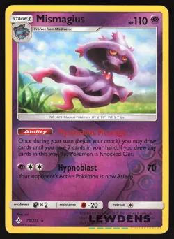 Mismagius - 78/214 - Reverse Holo Rare - Unbroken Bonds - Pokemon Card - Image 1
