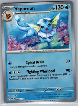Vaporeon (Poke Ball) 022/131 SV: Prismatic Evolutions - Pokemon Card - NM - Image 1