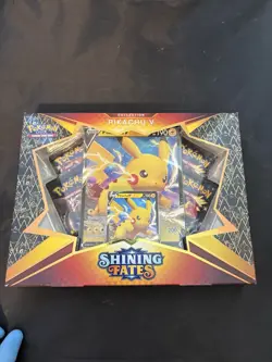 Pokemon TCG: Shining Fates Pikachu V Collection Box: NEW FACTORY SEALED - Image 1