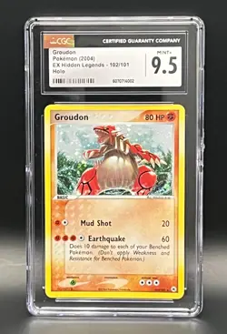 Pokemon Groudon -EX Hidden Legends Holo Secret Rare 102/101 - CGC 9.5 Mint+ - Image 1