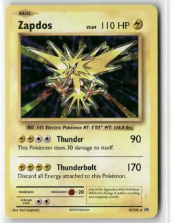POKEMON XY EVOLUTIONS ZAPDOS HOLO 42/108 TCG HOLO - Image 1