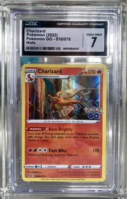 2022 Pokemon TCG Charizard #010 CGC NM 7 Holo Rare Pokemon GO Set - Image 1
