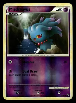 Misdreavus 57/90 Reverse Holo HGSS Undaunted Pokemon Card - Image 1