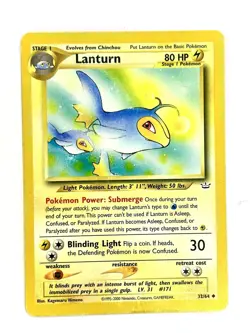 Lanturn 32/64 Uncommon Neo Revelation Pokemon Unlimited Lightly Played - Image 1