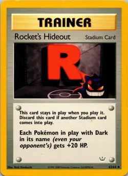 Rocket's Hideout 63/64 Uncommon Neo Revelation Pokemon Unlimited Lightly Played - Image 1