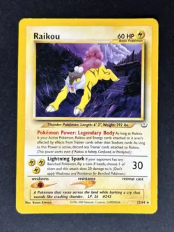 Pokemon TCG Raikou Neo Revelation 22/64 Regular Unlimited Rare - Image 1