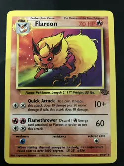 Pokemon TCG Flareon 19/64 Non Holo Jungle Set MP - Image 1