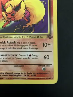 Pokemon TCG Flareon 19/64 Non Holo Jungle Set MP - Image 4
