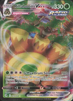 Rillaboom VMAX 023/264 Holo VMAX Rare Fusion Strike Pokemon Near Mint - Image 1