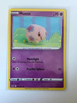 Munna 087/202 Common Sword & Shield Pokemon NM Asako Ito Crochet - Image 1