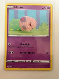 Munna 087/202 Common Sword & Shield Pokemon Lightly Played Asako Ito - Image 1