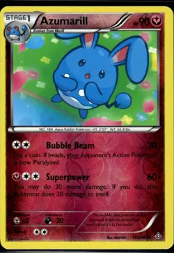 Azumarill 103/160 Rare Primal Clash Pokemon Reverse Holo Lightly Played 2015 - Image 1