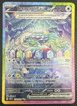 2024 Pokemon Stellar Crown Terapagos ex #170/142 Stamp - Image 1