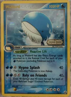 Nintendo Pokemon TCG Wailord 14/92 Legend Maker Holo Rare English 2006 120HP - Image 2