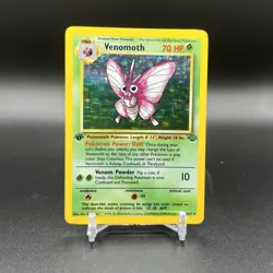 1999 Pokemon Jungle Venomoth 1st Edition Holo Rare 13/64 LP - Image 1