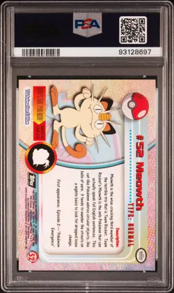 1999 TOPPS POKEMON TV FOIL #52 MEOWTH PSA 10 - Image 2