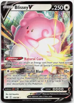 Blissey V 119/198 Holo V Rare Chilling Reign Pokemon Holo Near Mint - Image 1