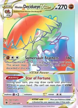 Hisuian Decidueye VSTAR - 195/189 - Secret Rare Pokemon Lightly Played Astral Ra - Image 1