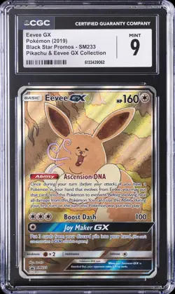 2019 POKEMON SM BLACK STAR PROMO #SM233 FULL ART/EEVEE GX CGC 9 - Image 1