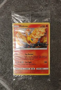 Pokemon Tcg Moltres Holo 19/181 Sun & Moon Team Up Stamped Sealed Promo Card - Image 1