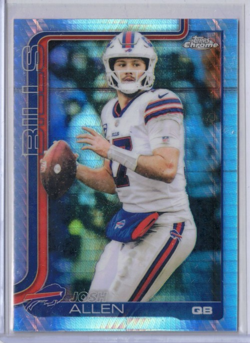2025 TOPPS CHROME FOOTBALL JOSH ALLEN PRISM REFRACTOR BILLS #34 - Image 1