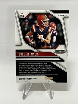 2025 Panini Prizm Draft Picks - Luke Altmyer #156 Snake Skin Prizm (RC) - Image 2