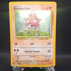 Hitmonchan 7/102 Holo Rare Base Set Unlimited Pokemon TCG English 70HP 1999 - Image 1