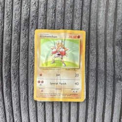 Pokemon TCG Hitmonchan Base Set Holo Rare 7/102 Unlimited Heavily Damaged - Image 1