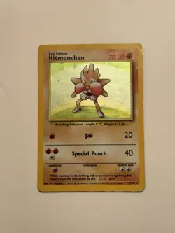 1999 Pokemon TCG - Hitmonchan - Base Set Unlimited Holo 7/102 MP - Image 1