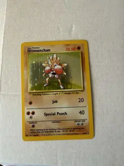 Pokemon TCG Hitmonchan Base Set 7/102 Holo Unlimited Holo Rare - Image 2