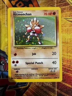 Pokemon TCG Hitmonchan Base Set 7/102 Holo Unlimited Holo Rare - Image 1