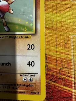 Pokemon TCG Hitmonchan Base Set 7/102 Holo Unlimited Holo Rare - Image 2