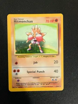Pokemon TCG Base Set (Unlimited) Hitmonchan 7/102 Holo Rare LP - Image 1