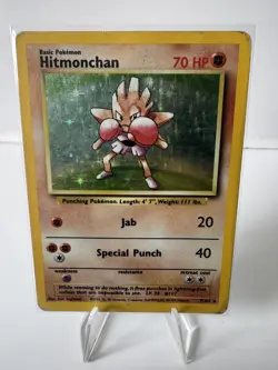 Pokemon TCG Hitmonchan Base Set 7/102 Holo Unlimited Holo Rare - Image 1