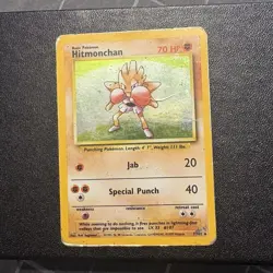 Hitmonchan 7/102 Base Set Unlimited Holo Rare - English Pokemon TCG 1999 - Image 1