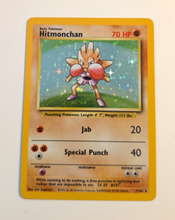 Pokemon TCG Hitmonchan 7/102 Base Set Holo Unlimited Card Near Mint NM - Image 2